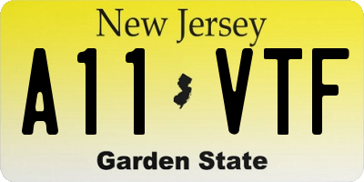 NJ license plate A11VTF
