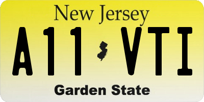 NJ license plate A11VTI