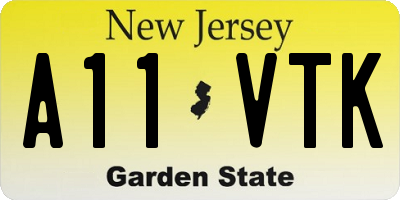 NJ license plate A11VTK