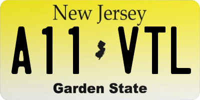 NJ license plate A11VTL