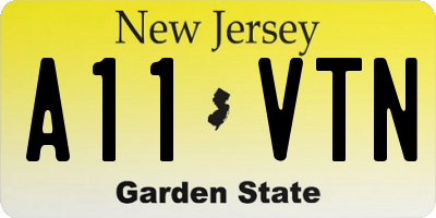 NJ license plate A11VTN