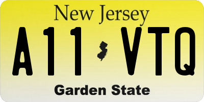 NJ license plate A11VTQ