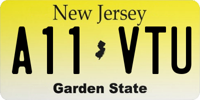 NJ license plate A11VTU