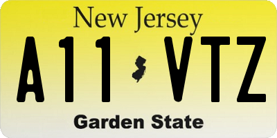 NJ license plate A11VTZ