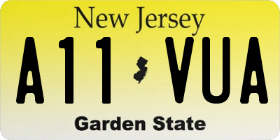 NJ license plate A11VUA