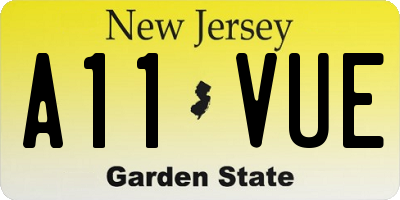 NJ license plate A11VUE