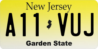 NJ license plate A11VUJ