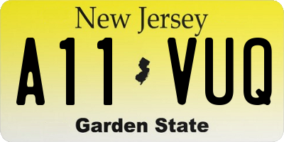 NJ license plate A11VUQ