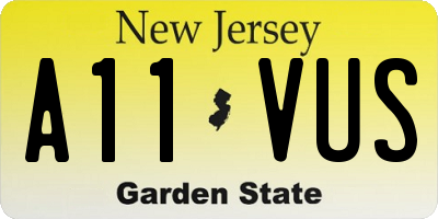 NJ license plate A11VUS
