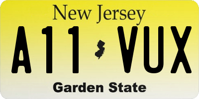 NJ license plate A11VUX