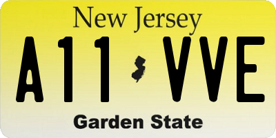 NJ license plate A11VVE