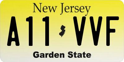 NJ license plate A11VVF
