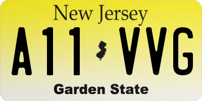 NJ license plate A11VVG