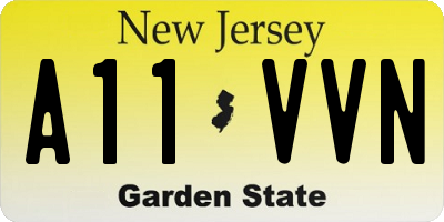 NJ license plate A11VVN