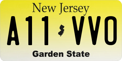 NJ license plate A11VVO