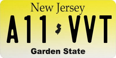NJ license plate A11VVT