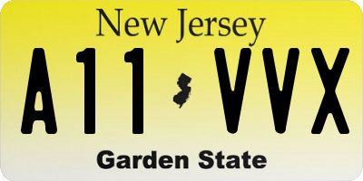NJ license plate A11VVX