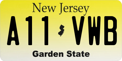 NJ license plate A11VWB