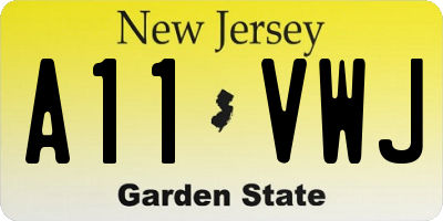 NJ license plate A11VWJ