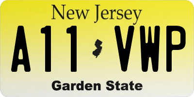 NJ license plate A11VWP