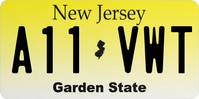 NJ license plate A11VWT