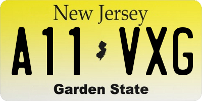 NJ license plate A11VXG