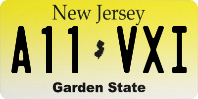 NJ license plate A11VXI