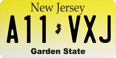NJ license plate A11VXJ