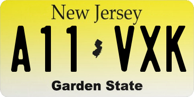 NJ license plate A11VXK