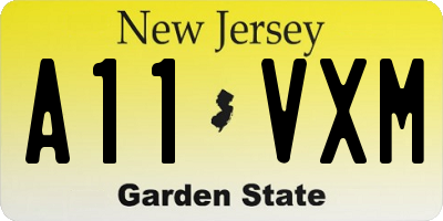 NJ license plate A11VXM