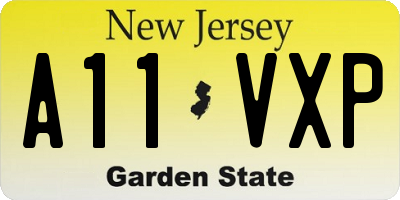 NJ license plate A11VXP