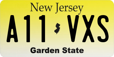NJ license plate A11VXS