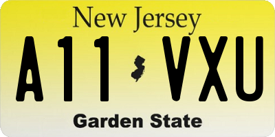 NJ license plate A11VXU