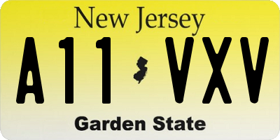 NJ license plate A11VXV