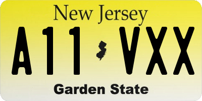 NJ license plate A11VXX