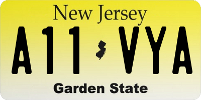 NJ license plate A11VYA