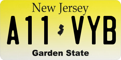 NJ license plate A11VYB