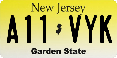 NJ license plate A11VYK
