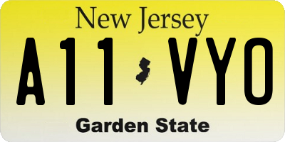 NJ license plate A11VYO