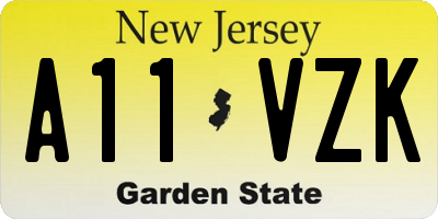 NJ license plate A11VZK