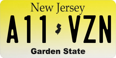 NJ license plate A11VZN