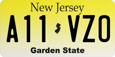 NJ license plate A11VZO