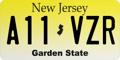 NJ license plate A11VZR