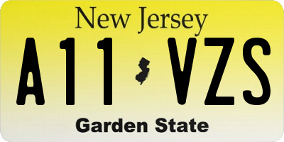 NJ license plate A11VZS