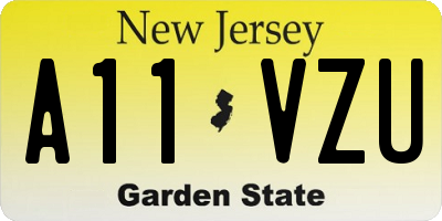 NJ license plate A11VZU