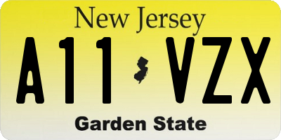 NJ license plate A11VZX