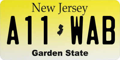 NJ license plate A11WAB