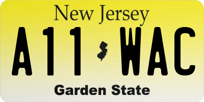 NJ license plate A11WAC