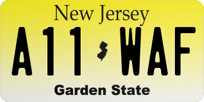 NJ license plate A11WAF