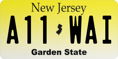 NJ license plate A11WAI
